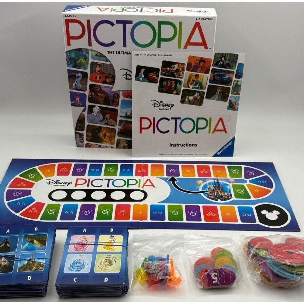Disney Pictopia The Ultimate Picture-Trivia Family Game Featuring 1000 Questions